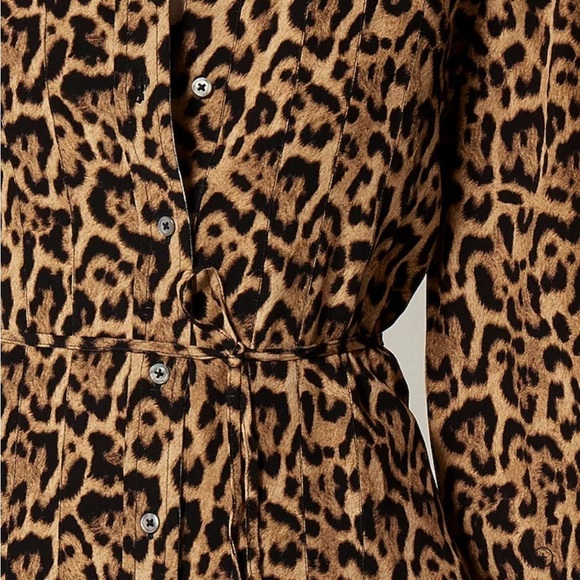 J crew Drapey pleated shirtdress in leopard print - Picture 3 of 6